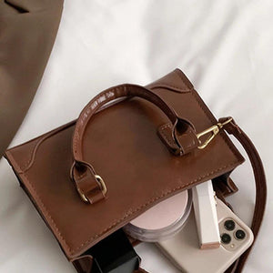 Small Shoulder Bag Female PU Leather Top-Handle Bag Satchel Bag
