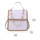 D0LF Chain Travel Bag PU Leather Shoulder Bags Women Stone Pattern Crossbody Han