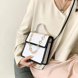 D0LF Chain Travel Bag PU Leather Shoulder Bags Women Stone Pattern Crossbody Han