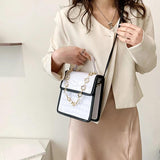 D0LF Chain Travel Bag PU Leather Shoulder Bags Women Stone Pattern Crossbody Han