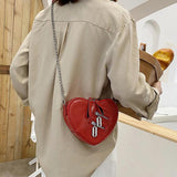 Gothic Heart Shape Blade Zipper Crossbody Bag