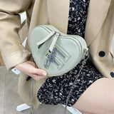 Gothic Heart Shape Blade Zipper Crossbody Bag
