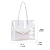 D0LF Transparent PVC Shoulder Bags for Women Girls Jelly Large Tote Summer Beach