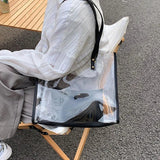 D0LF Transparent PVC Shoulder Bags for Women Girls Jelly Large Tote Summer Beach