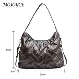 Quilted Shoulder Bag Cotton Padded Messenger Crossbody Handbag for Travel