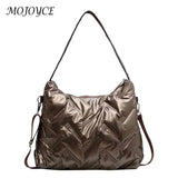 Quilted Shoulder Bag Cotton Padded Messenger Crossbody Handbag for Travel