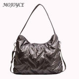 Quilted Shoulder Bag Cotton Padded Messenger Crossbody Handbag for Travel