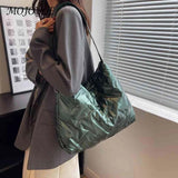Quilted Shoulder Bag Cotton Padded Messenger Crossbody Handbag for Travel