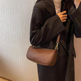 Women's Leather Shoulder Bag Autumn/Winter Solid Color Pillow Bag