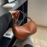 Women's Leather Shoulder Bag Autumn/Winter Solid Color Pillow Bag