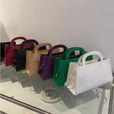 Korea Style Women Shoulder Bag Solid Pu Leather Handbags