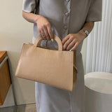 Korea Style Women Shoulder Bag Solid Pu Leather Handbags