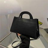 Korea Style Women Shoulder Bag Solid Pu Leather Handbags