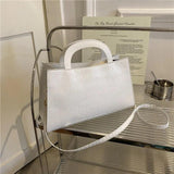 Korea Style Women Shoulder Bag Solid Pu Leather Handbags