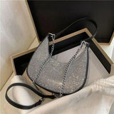 Chain Diamonds Shoulder Bag Bling Rhinestone Handbag Clutch