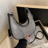 Chain Diamonds Shoulder Bag Bling Rhinestone Handbag Clutch