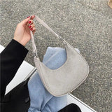 Chain Diamonds Shoulder Bag Bling Rhinestone Handbag Clutch