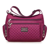 Plaid Shoulder Bag Women Waterproof Oxford Crossbody Handbag