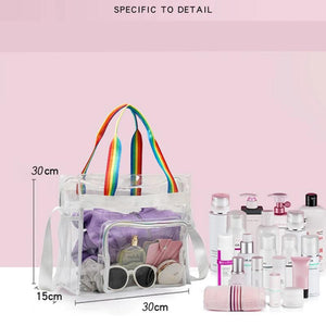 Clear PVC Yoga Gym Bag Waterproof Female Shoulder Bags