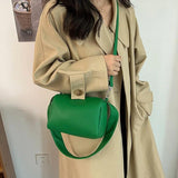 Women's Green Shoulder Bag Soft Pu Leather Messenger Handbag