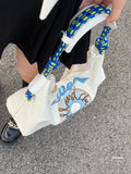 Eco-Friendly Canvas Large Tote Bag Embroidered Shoulder Handbag