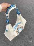 Eco-Friendly Canvas Large Tote Bag Embroidered Shoulder Handbag