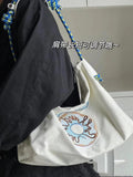 Eco-Friendly Canvas Large Tote Bag Embroidered Shoulder Handbag