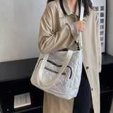 Quilted Cotton-Padded Bag Nylon Ladies Crossbody Bag