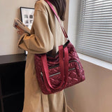 Quilted Cotton-Padded Bag Nylon Ladies Crossbody Bag