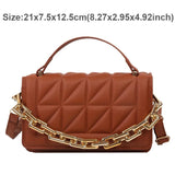Retro PU Leather Bags for Women Handbags Embossed Diamond Lattice Pattern Bolsa