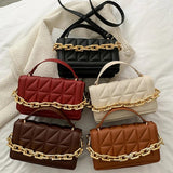 Retro PU Leather Bags for Women Handbags Embossed Diamond Lattice Pattern Bolsa