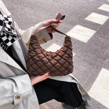 Quilted Soft Nylon Small Shoulder Bag for Women