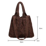 Vintage Knitted Crossbody Handbags Top-handle Bags Large Capacity Portable Purse