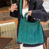 Vintage Knitted Crossbody Handbags Top-handle Bags Large Capacity Portable Purse