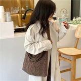 Vintage Knitted Crossbody Handbags Top-handle Bags Large Capacity Portable Purse