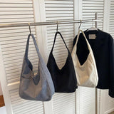 Soft Corduroy Shoulder Bags for Women Casual Style Handbags
