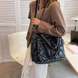Autumn Winter Down Padded Shoulder Bags Large Capacity Casual Quilted Handbag