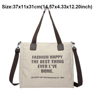 Canvas Handbags Women Shoulder Bag Casual Black/Khaki/Beige Big Tote