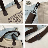 Canvas Handbags Women Shoulder Bag Casual Black/Khaki/Beige Big Tote