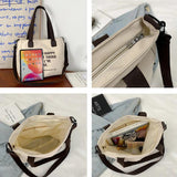 Canvas Handbags Women Shoulder Bag Casual Black/Khaki/Beige Big Tote