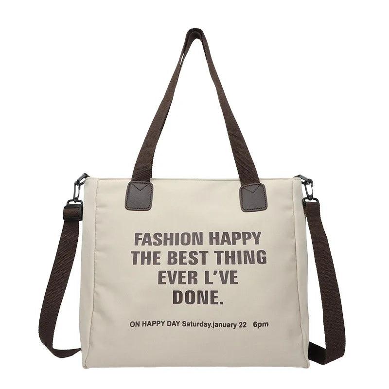 Canvas Handbags Women Shoulder Bag Casual Black/Khaki/Beige Big Tote