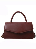 Women's Top Handle Handbag Solid PU Leather Shoulder Bag