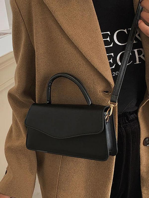 Women's Top Handle Handbag Solid PU Leather Shoulder Bag