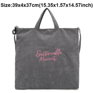 Corduroy Handbag Large Capacity Tote Bag for Women