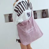 Corduroy Handbag Large Capacity Tote Bag for Women