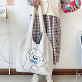 Soft Shopper Bags Lamb Wool Fabric Shoulder Bag Handbag Tote Large Capacity