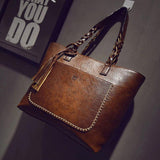 Women Shoulder Tote Bags with Tassel Leather Handbags