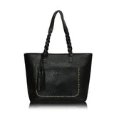 Women Shoulder Tote Bags with Tassel Leather Handbags