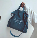Corduroy Crossbody Bag Large Capacity Solid Color Female Handbag