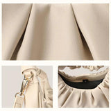 Female Underarm Bag Cloud Fold Handbags Messenger Summer Pu Leather Solid Bag